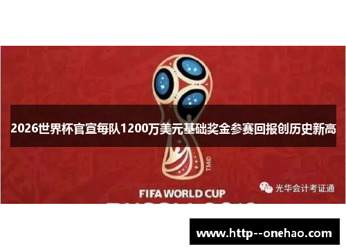 2026世界杯官宣每队1200万美元基础奖金参赛回报创历史新高